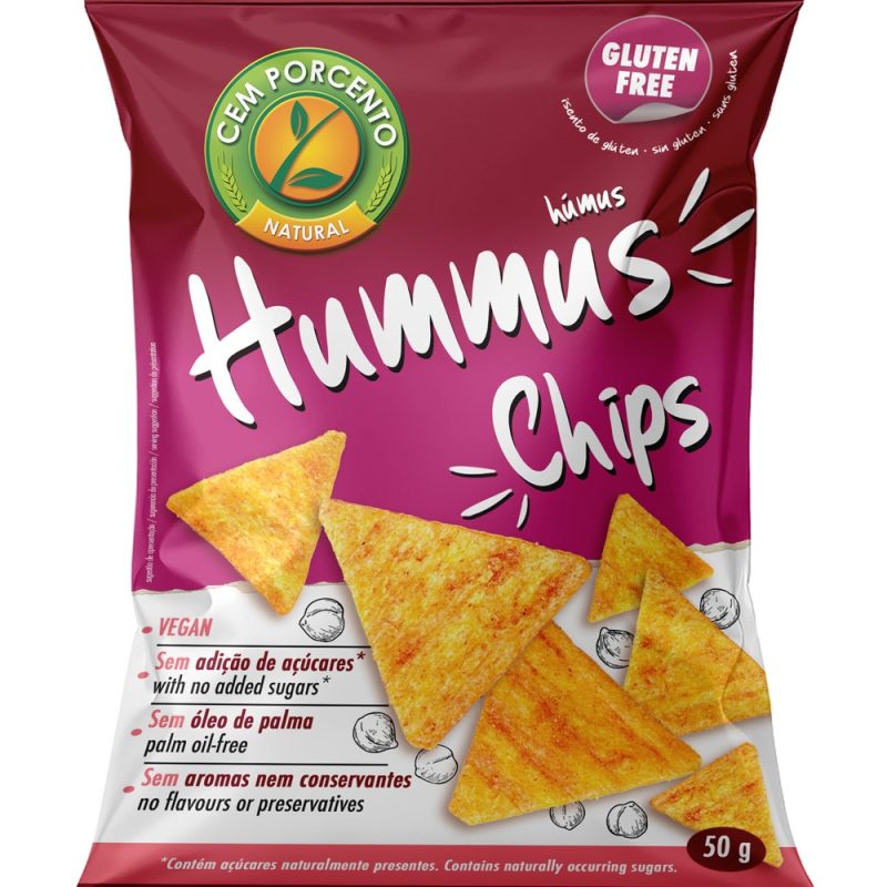 Chips de Húmus – Snack de Grão-de-Bico Sem Glúten